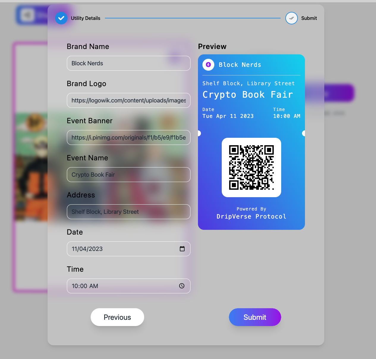 Pass details form